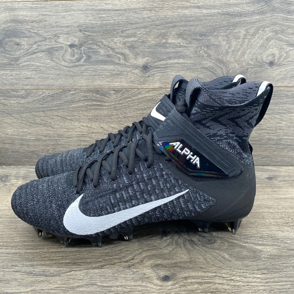 Nike Alpha Menace Elite 2 Football Cleats Mens 12.5 Black White AO3374-001
